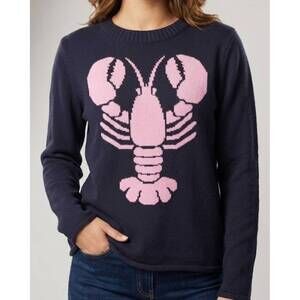 NEW SIMPLY SOUTHERN lobster knit sweater in pink/blue